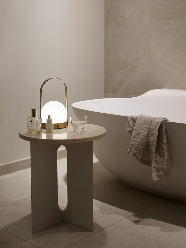 Audo CPH Androgyne Side Table - Customizable Design by Audo Copenhagen - Refined marble top side table with customizable base and top. Base sold separately. Perfect for any interior design.