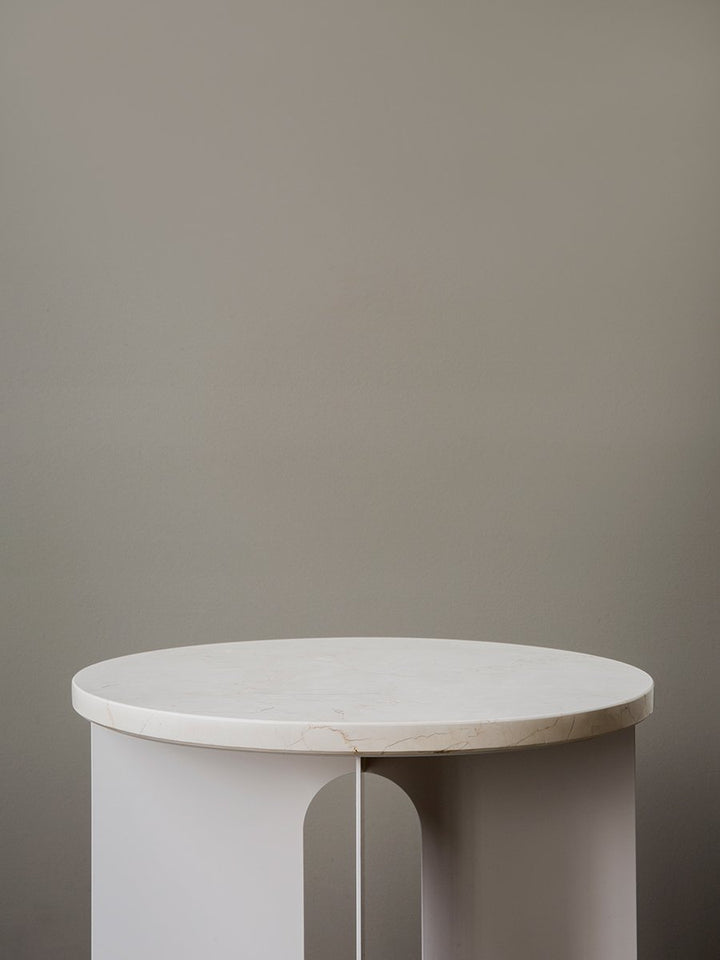 Audo CPH Androgyne Side Table - Customizable Design by Audo Copenhagen - Refined marble top side table with customizable base and top. Base sold separately. Perfect for any interior design.