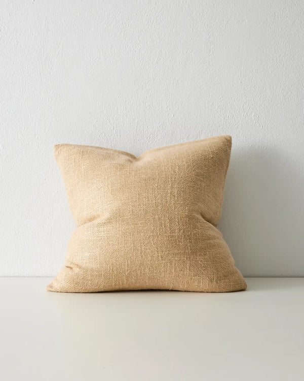 Domenica Sand With a soft, vintage feel, Domenica is a plain linen blend cushion with a chunky texture featured on one side.In seven on-trend colours, the Domenica cushion in Sand is a warm, muted yellow that is reminiscent to freshly picked wheat — perfe