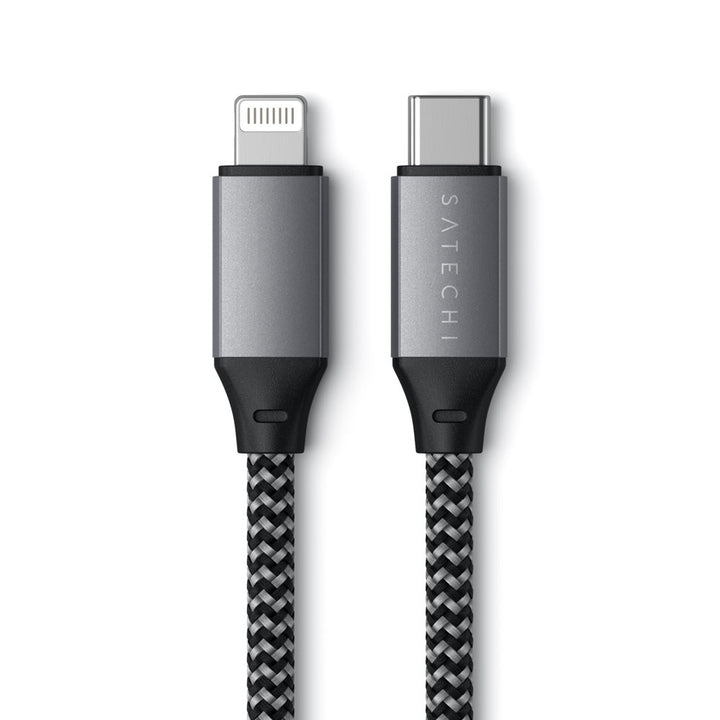 Satechi USB-C to Lightning Short Cable 25cm (Space Grey) Power your Apple Lightning devices with the Satechi USB-C to Lightning Charging Cable, featuring a reversible USB-C connector, shorter cable design, and Apple MFi certification for ease of mind when