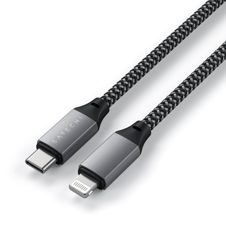 Satechi USB-C to Lightning Short Cable 25cm (Space Grey) Power your Apple Lightning devices with the Satechi USB-C to Lightning Charging Cable, featuring a reversible USB-C connector, shorter cable design, and Apple MFi certification for ease of mind when