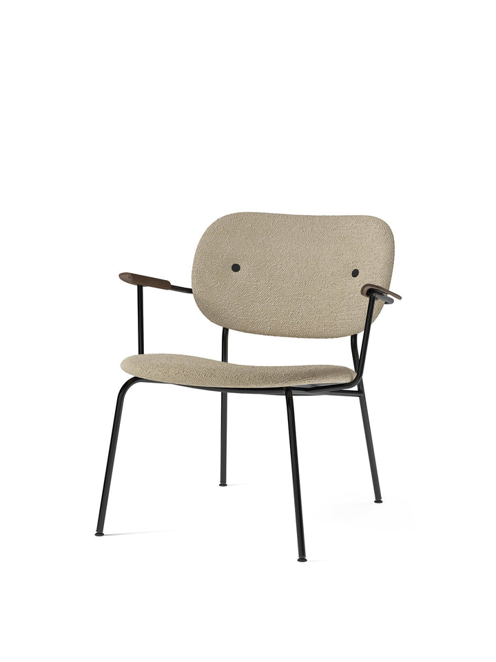 Co Lounge, fully upholstered by Audo Copenhagen - Profiling a more laid-back look than its dining counterparts, the comfortable Co Lounge Chair, designed for Audo by Norm Architects and Els Van Hoorebeeck, features curved armrests and an upholstered seat