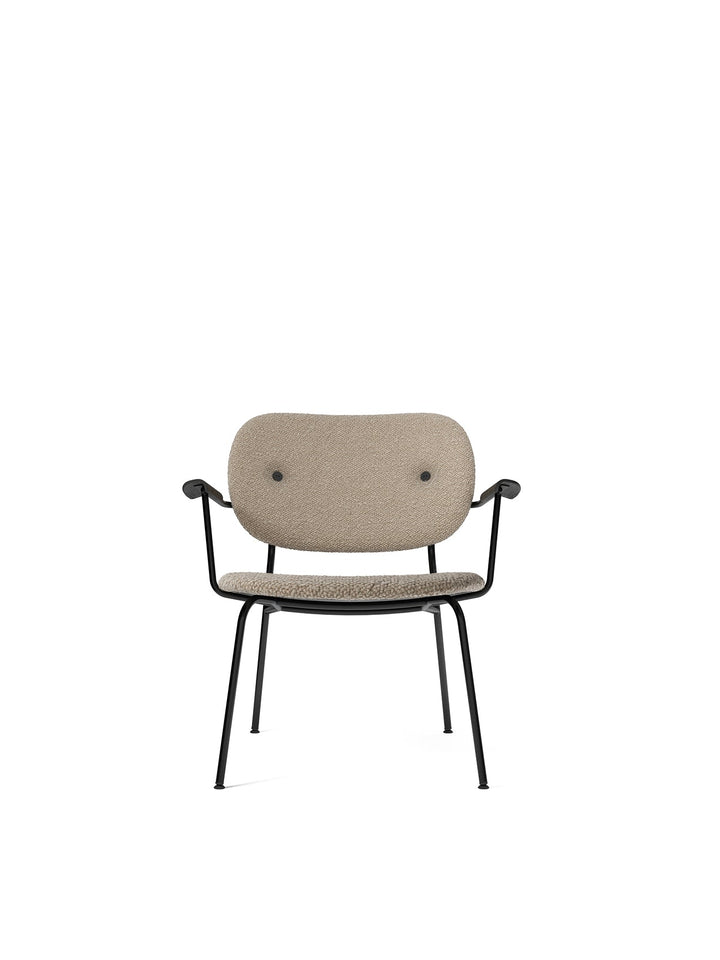 Co Lounge, fully upholstered by Audo Copenhagen - Profiling a more laid-back look than its dining counterparts, the comfortable Co Lounge Chair, designed for Audo by Norm Architects and Els Van Hoorebeeck, features curved armrests and an upholstered seat