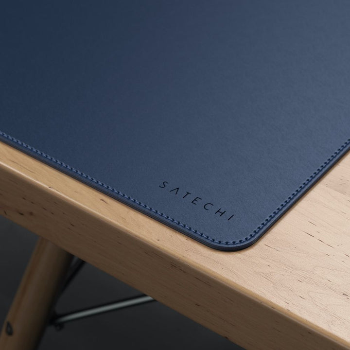 Satechi Eco Leather Deskmate Protect your desk space in style with the Satechi Eco-Leather Deskmate. Crafted from quality Polyurethane (PU) leather, the Desk Mat can be used as a mouse pad, writing surface, food mat and more, while complementing a variety