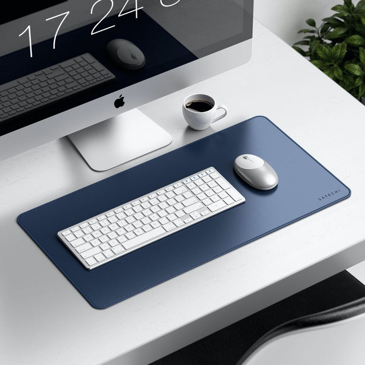 Satechi Eco Leather Deskmate Protect your desk space in style with the Satechi Eco-Leather Deskmate. Crafted from quality Polyurethane (PU) leather, the Desk Mat can be used as a mouse pad, writing surface, food mat and more, while complementing a variety