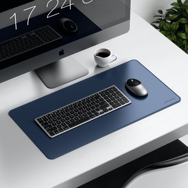 Satechi Eco Leather Deskmate Protect your desk space in style with the Satechi Eco-Leather Deskmate. Crafted from quality Polyurethane (PU) leather, the Desk Mat can be used as a mouse pad, writing surface, food mat and more, while complementing a variety