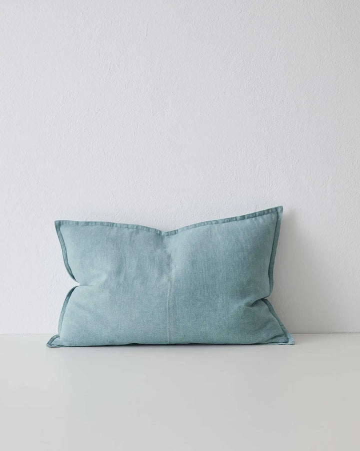 Como Mineral Premium Linen Cushion - Calming Style Elevate your space with Como Mineral, a light blue linen cushion offering softness and vintage charm. Perfect for every mood.
