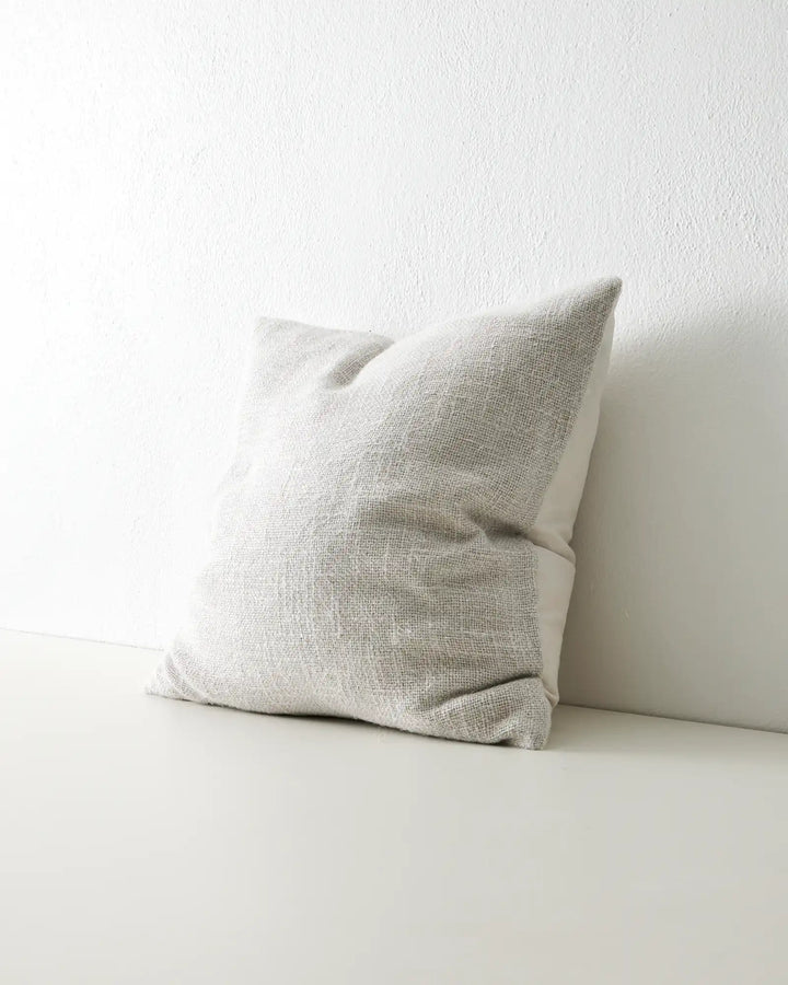 Domenica Glacier With a soft, vintage feel, Domenica is a plain linen blend cushion with a chunky texture featured on one side.In seven on-trend colours, the Domenica cushion in Glacier is a light, pale grey that will suit cool-toned settings, bringing a