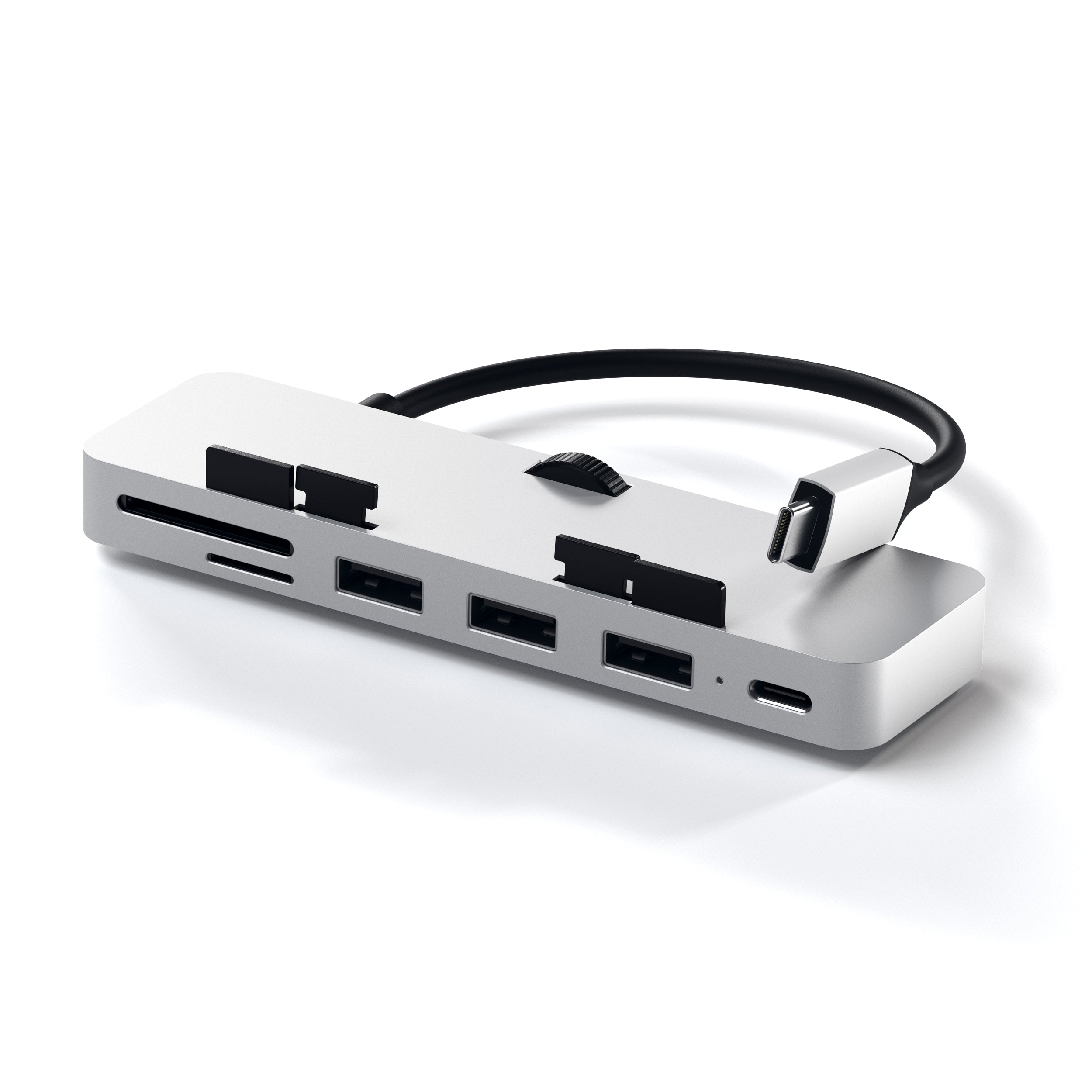 Satechi USB-C Clamp Hub Pro for iMac and iMac Pro Exclusively designed for the iMac and iMac Pro (2017 and later) the Satechi Clamp Hub Pro offers convenient access for all the most-loved ports and devices.This Satechi hub adds functionality to your deskt