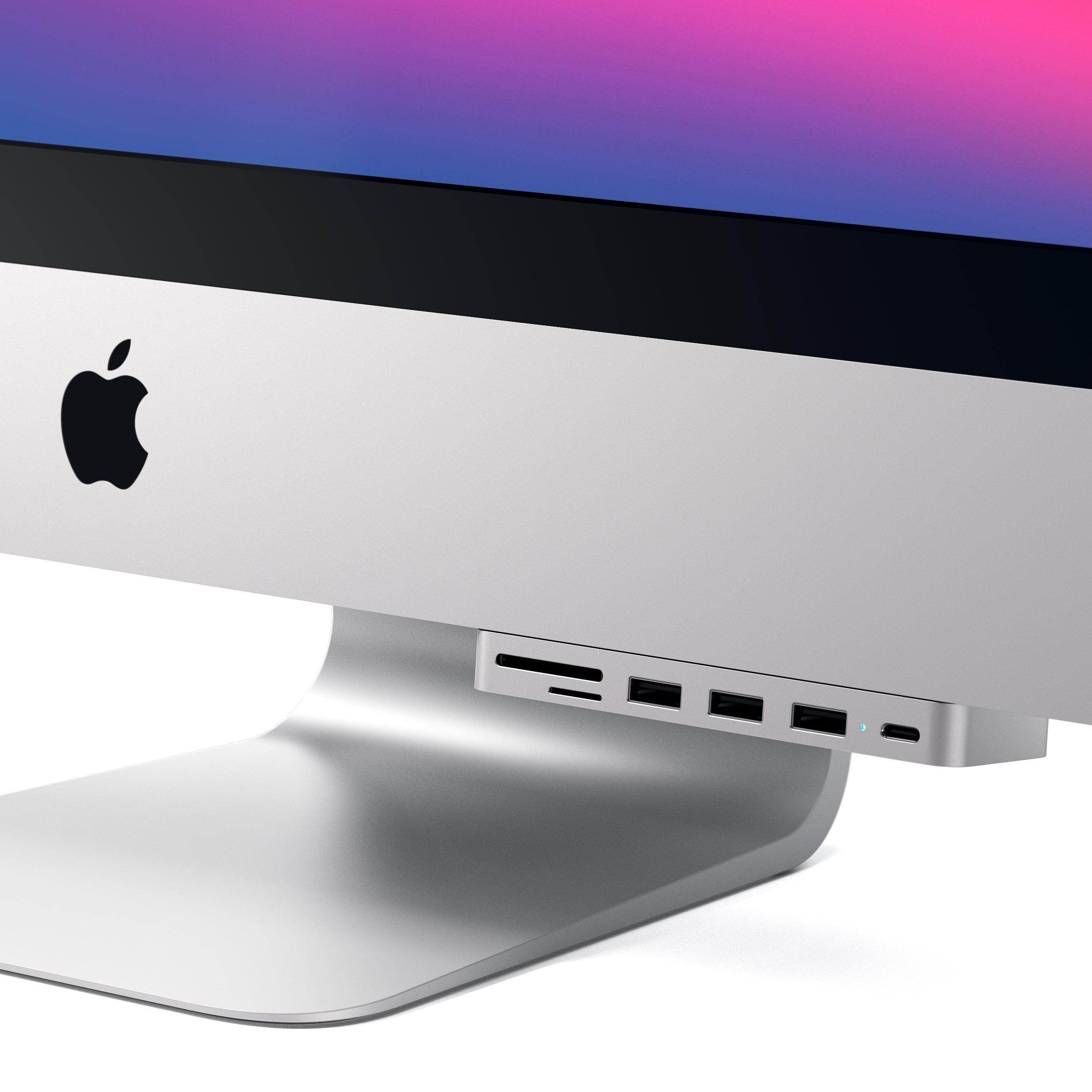 Satechi USB-C Clamp Hub Pro for iMac and iMac Pro Exclusively designed for the iMac and iMac Pro (2017 and later) the Satechi Clamp Hub Pro offers convenient access for all the most-loved ports and devices.This Satechi hub adds functionality to your deskt