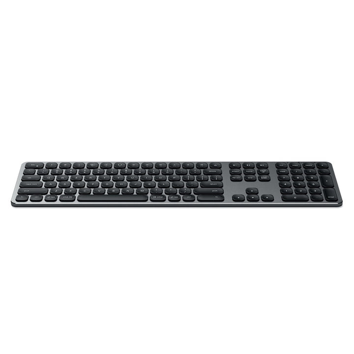 Satechi Aluminium Bluetooth Keyboard Featuring enhanced scissor-switch keys and an extended keyboard layout, the Satechi Aluminum Bluetooth Wireless Keyboard is a perfect solution for your modern setup. Use the keyboard's designated keys to easily assign