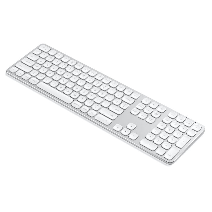 Satechi Aluminium Bluetooth Keyboard Featuring enhanced scissor-switch keys and an extended keyboard layout, the Satechi Aluminum Bluetooth Wireless Keyboard is a perfect solution for your modern setup. Use the keyboard's designated keys to easily assign