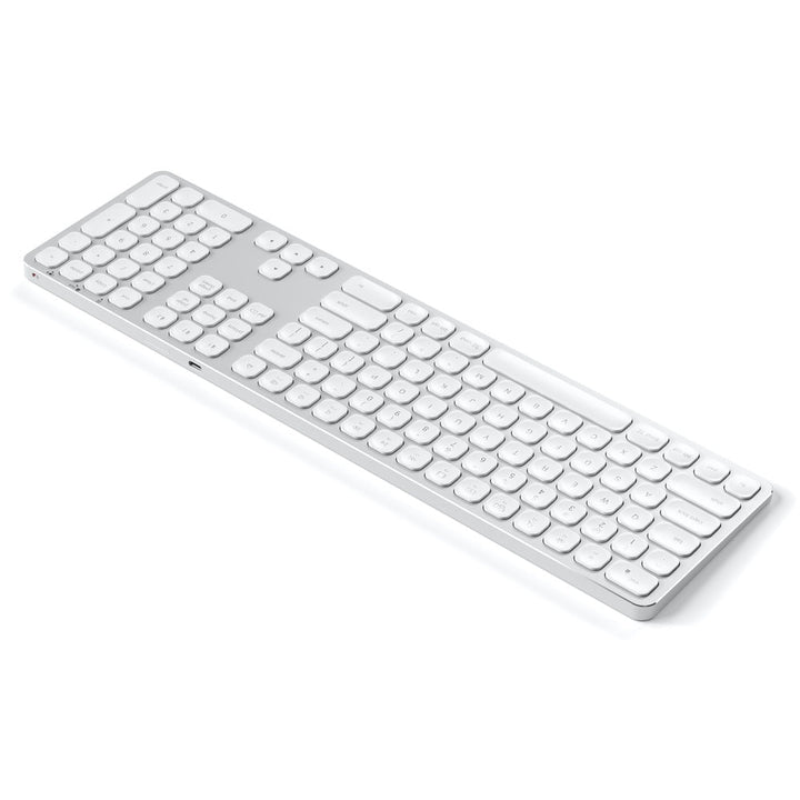 Satechi Aluminium Bluetooth Keyboard Featuring enhanced scissor-switch keys and an extended keyboard layout, the Satechi Aluminum Bluetooth Wireless Keyboard is a perfect solution for your modern setup. Use the keyboard's designated keys to easily assign