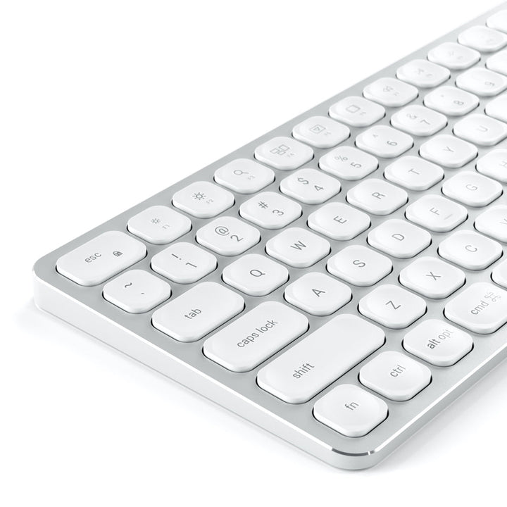 Satechi Aluminium Bluetooth Keyboard Featuring enhanced scissor-switch keys and an extended keyboard layout, the Satechi Aluminum Bluetooth Wireless Keyboard is a perfect solution for your modern setup. Use the keyboard's designated keys to easily assign