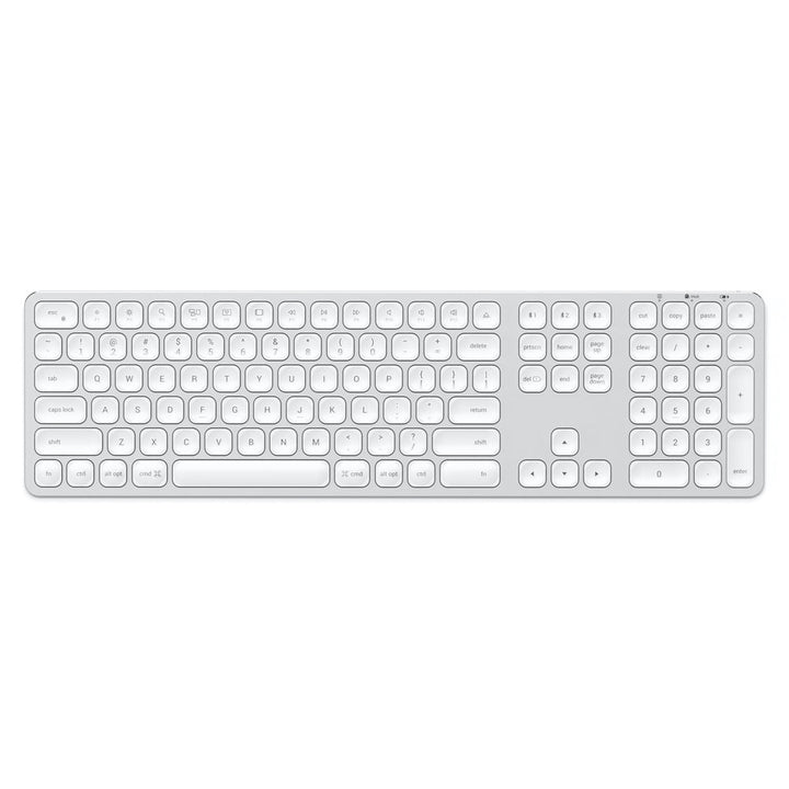 Satechi Aluminium Bluetooth Keyboard Featuring enhanced scissor-switch keys and an extended keyboard layout, the Satechi Aluminum Bluetooth Wireless Keyboard is a perfect solution for your modern setup. Use the keyboard's designated keys to easily assign