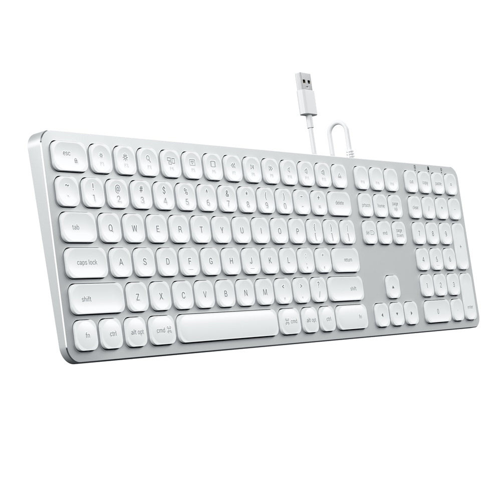 Satechi Aluminium Wired USB-A Keyboard Featuring enhanced scissor-switch keys and an extended keyboard layout, the Satechi Aluminium Wired Keyboard is a perfect solution for your Mac setup. Designed for Mac devices, the keyboard includes intuitive MacOS f
