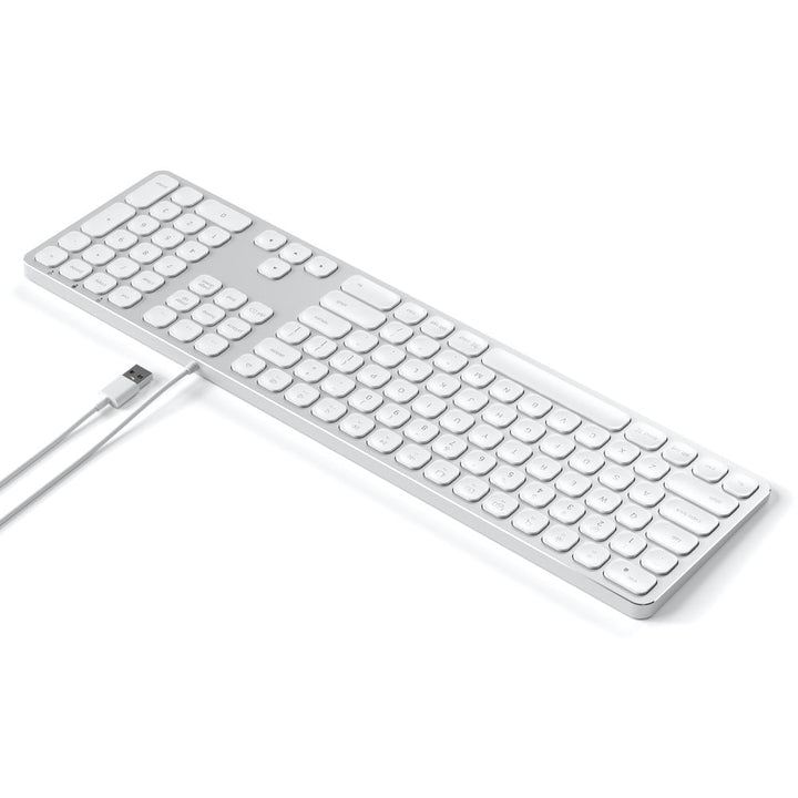 Satechi Aluminium Wired USB-A Keyboard Featuring enhanced scissor-switch keys and an extended keyboard layout, the Satechi Aluminium Wired Keyboard is a perfect solution for your Mac setup. Designed for Mac devices, the keyboard includes intuitive MacOS f