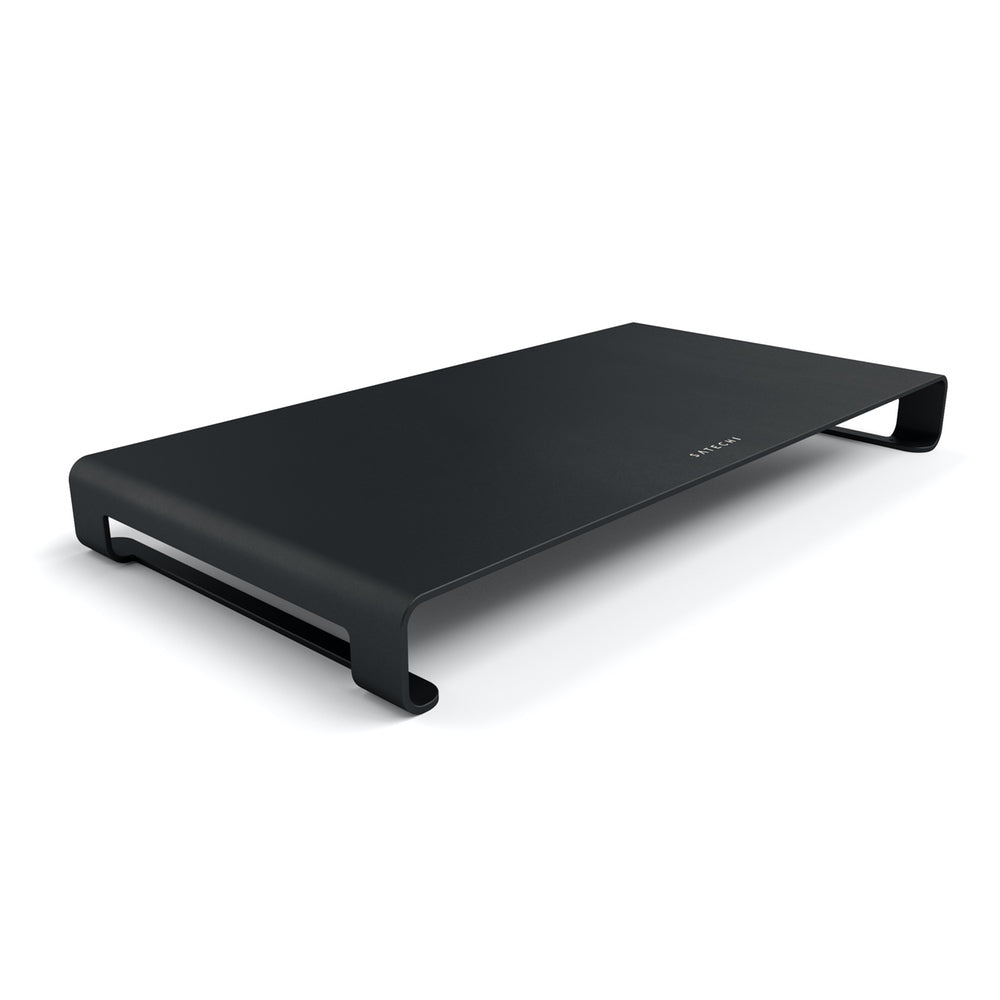 Satechi Slim Monitor Stand Convenient stand to raise monitors and maximise workspace Strong aluminium alloy to support monitors and more up to 14 kg Functional stand while supporting comfort and good posture Slim, modern design with metallic silver finish