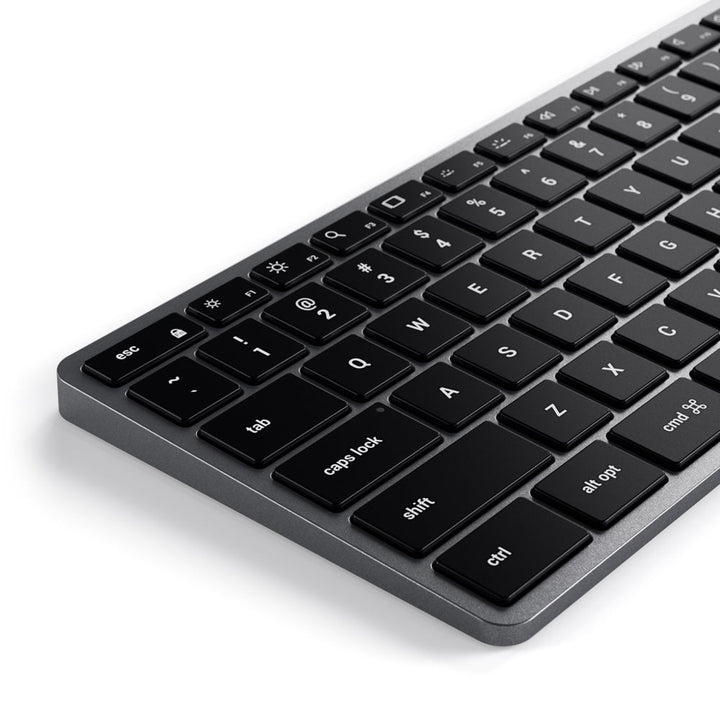 Satechi Slim X3 Bluetooth Backlit Keyboard (Space Grey) All the features you love in one slim and compact keyboard. Satechi’s Slim X3 Bluetooth Backlit Keyboard is the perfect accessory to your modern desk space, allowing you to work with ease wherever cr