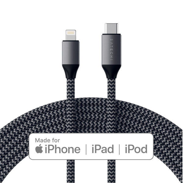 Satechi USB-C to Lightning Charging Cable 1.8 m Introducing the Satechi USB-C to Lightning Charging Cable featuring MFi certification, extended cord length, and elegant braided design to power your Apple iOS devices with ease. Activate fast charging capab