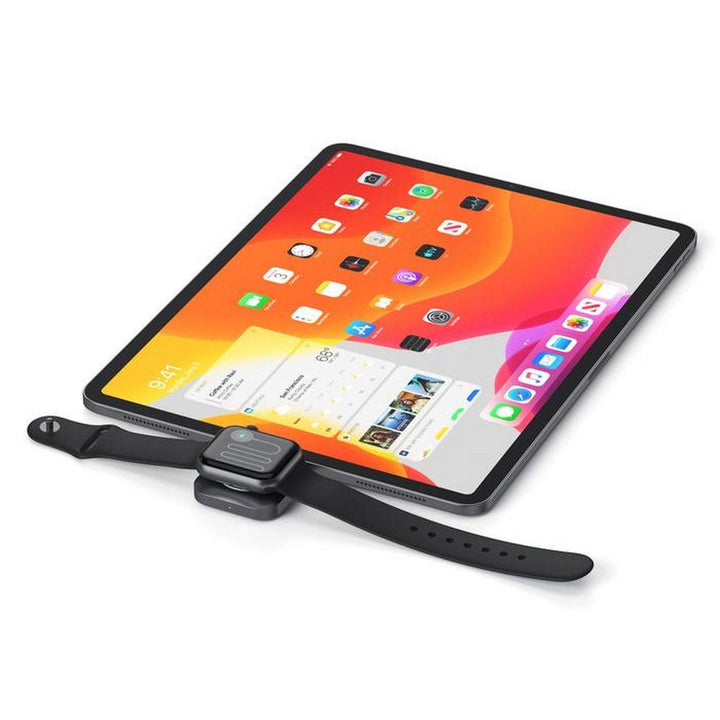 Satechi USB-C Magnetic Charging Dock for Apple Watch (Space Grey) Keep your Apple Watch powered wherever you go with the Satechi USB-C Magnetic Charging Dock. Designed to fit all Apple Watch sizes, the Magnetic Charging Dock features an USB-C connection t