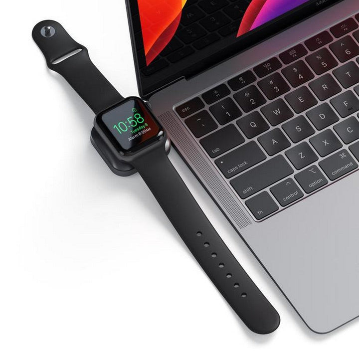 Satechi USB-C Magnetic Charging Dock for Apple Watch (Space Grey) Keep your Apple Watch powered wherever you go with the Satechi USB-C Magnetic Charging Dock. Designed to fit all Apple Watch sizes, the Magnetic Charging Dock features an USB-C connection t