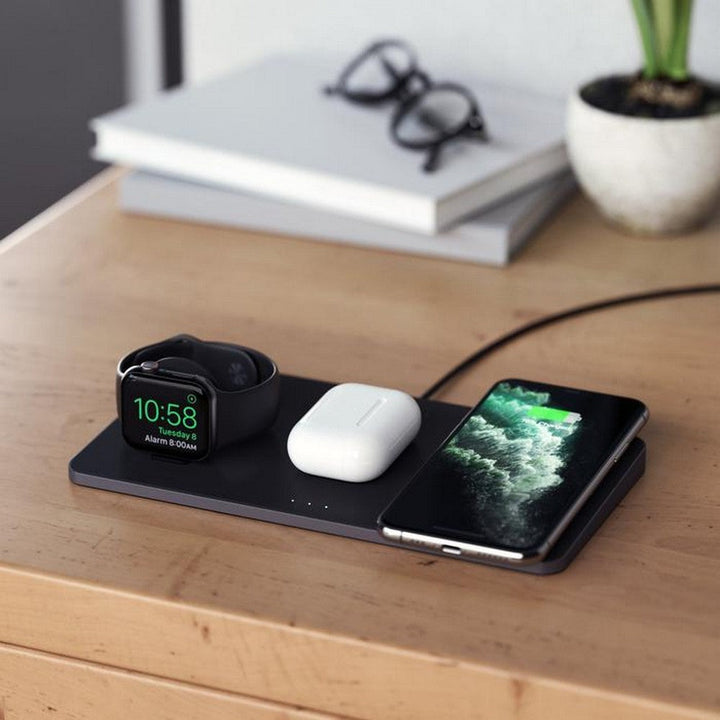 Satechi Trio Wireless Charging Pad The Satechi Trio Wireless Charging Pad simplifies wireless charging with a convenient place for all your devices – so you’ll never be without a charge. With faster-charging technology and intelligent safety features, the