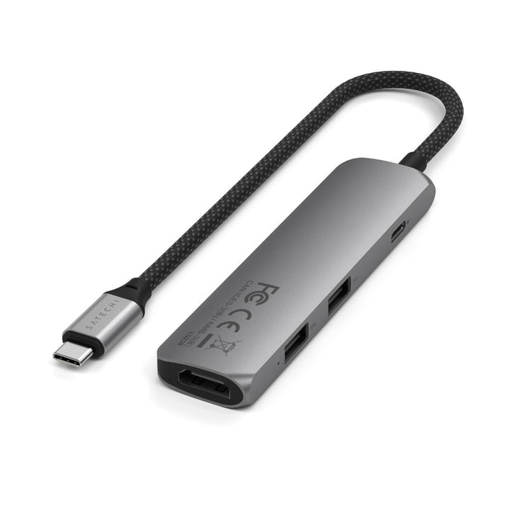Satechi 4-in-1 USB-C Slim Multiport Adapter Grey