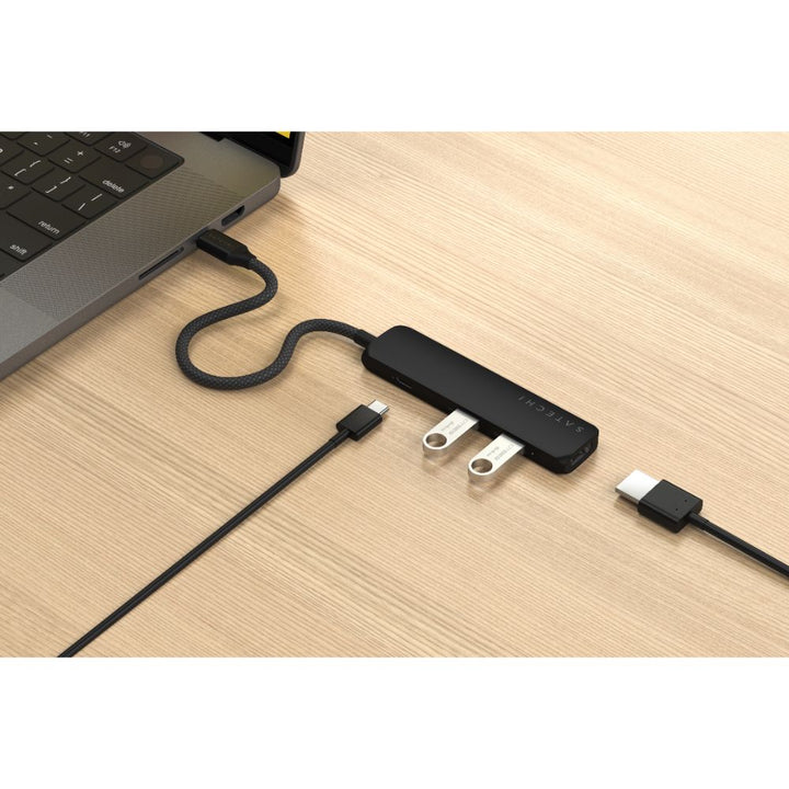 Satechi 4-in-1 USB-C Slim Multiport Adapter 4K Black