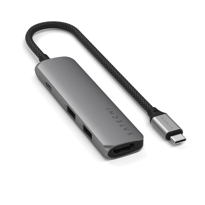 Satechi 4-in-1 USB-C Slim Multiport Adapter Grey