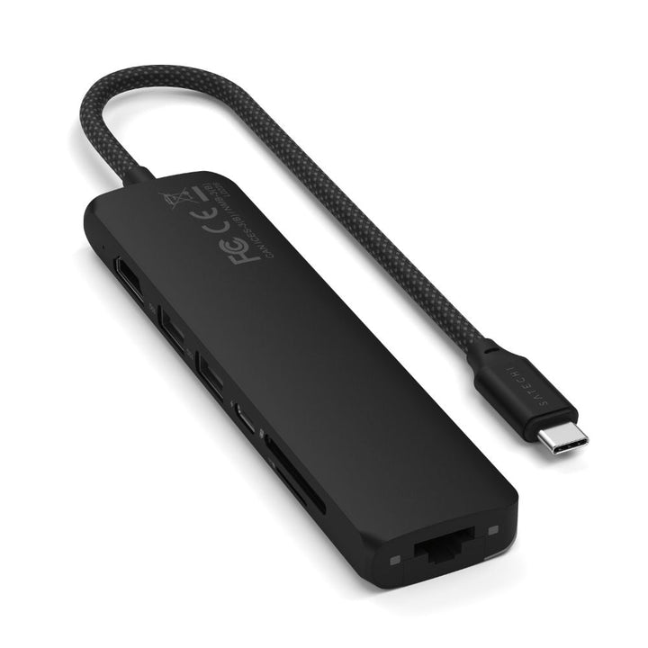 Satechi 7-in-1 USB-C Slim Multi-Port Adapter with Ethernet Black