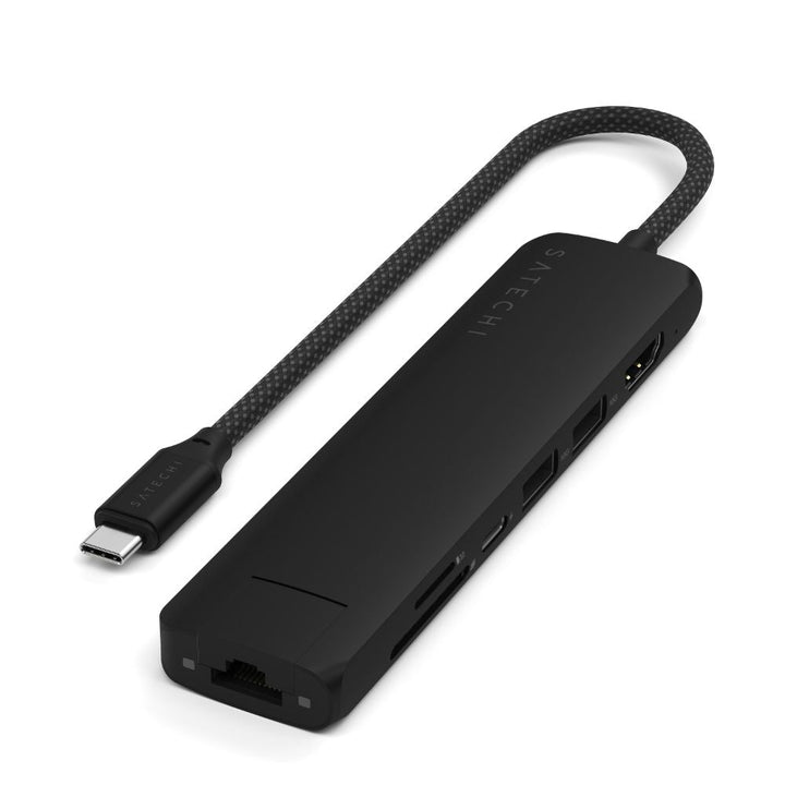 Satechi 7-in-1 USB-C Slim Multi-Port Adapter with Ethernet Black