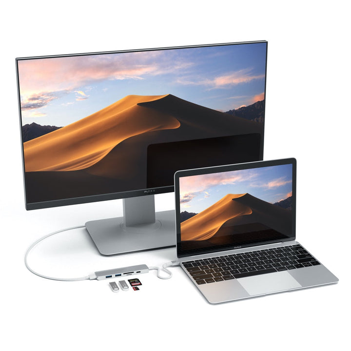 Satechi Slim USB-C Multiport Adapter (V2) Satechi took one of their customer favourite USB-C adapters and made it even better! Their latest Satechi Aluminium Multi-Port Adapter V2, has all the same peripherals that you loved on the previous multiport adap