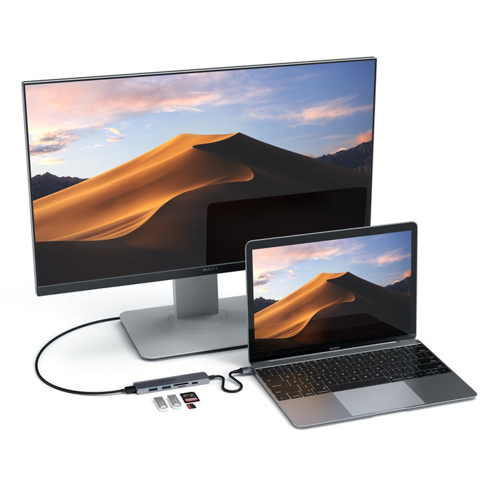 Satechi Slim USB-C Multiport Adapter (V2) Satechi took one of their customer favourite USB-C adapters and made it even better! Their latest Satechi Aluminium Multi-Port Adapter V2, has all the same peripherals that you loved on the previous multiport adap