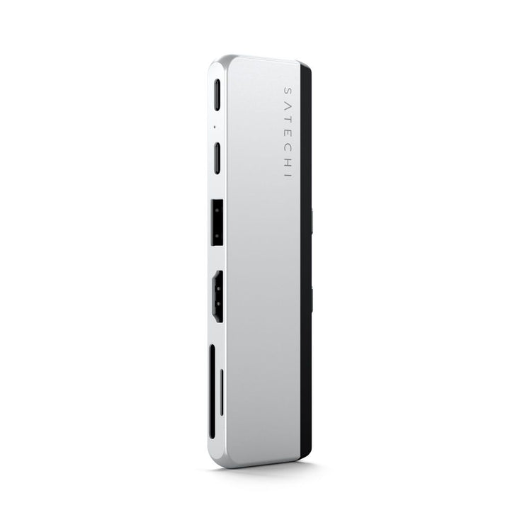 Satechi Dual USB-C Hub for Surface Pro 9 (Platinum) Satechi’s Dual USB-C Hub is tailor-made for the Surface Pro 9, transforming it into a full workstation packed with extra power and performance. It complements the premium features of the Surface Pro 9, p