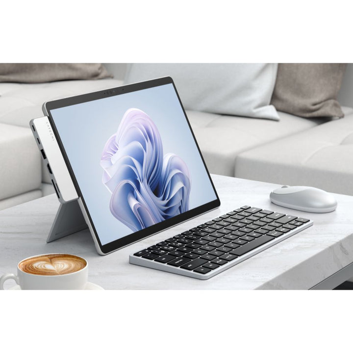 Satechi Dual USB-C Hub for Surface Pro 9 (Platinum) Satechi’s Dual USB-C Hub is tailor-made for the Surface Pro 9, transforming it into a full workstation packed with extra power and performance. It complements the premium features of the Surface Pro 9, p