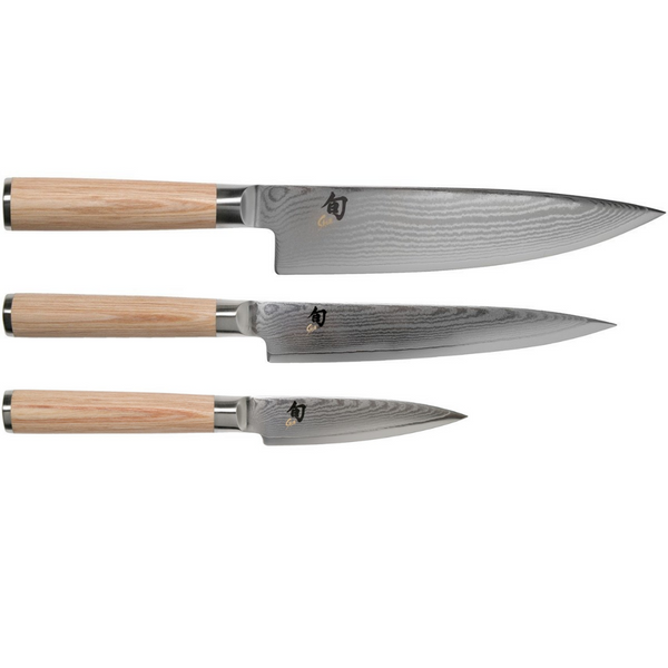 Shun Classic White 3 Piece Chefs Knife Set