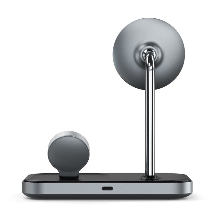 Satechi Magnetic 3-in-1 Wireless Charging Stand Keep all your devices charged and organised in one place with the Satechi 3-in-1 Magnetic Wireless Charging Stand. Featuring wireless charging support for all your Apple devices to quickly power your iPhone,