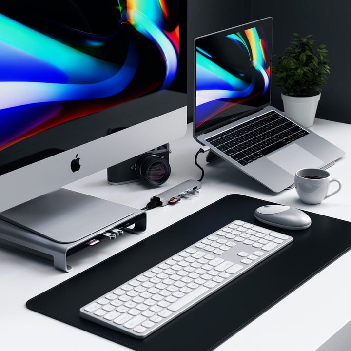 Satechi USB-C Slim Multiport with Ethernet Adapter (V3) Take your workspace on-the-go with the ultra-portable Satechi USB-C Slim Multiport with Ethernet Adapter. Featuring Gigabit Ethernet, 4K HDMI (60Hz), USB-C PD charging, two USB-A 3.0 ports, and micro