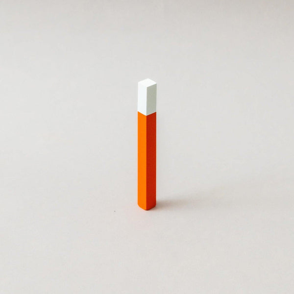 TSUBOTA PEARL Queue Gloss Orange/White Petrol Lighter, handcrafted in Japan, featuring a stylish two-tone design.