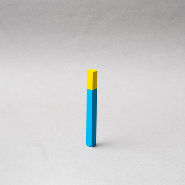 Tsubota Pearl Queue Gloss Turquoise and Yellow Stick Lighter, elegantly handcrafted in Tokyo for stylish lighting.