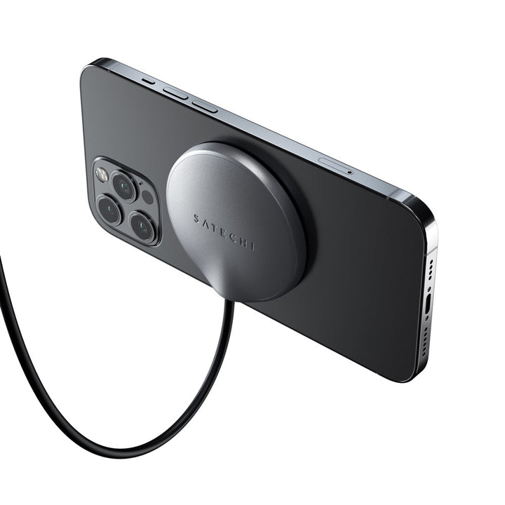 Satechi USB-C Magnetic Wireless Charging Cable Take advantage of magnetic charging with the Satechi USB-C Magnetic Wireless Charging Cable. Featuring a built-in wireless charging module that quickly charges your iPhone up to 7.5W, plus its convenient magn