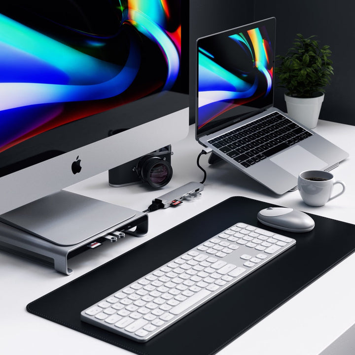 Satechi USB-C Slim Multiport with Ethernet Adapter (V3) Take your workspace on-the-go with the ultra-portable Satechi USB-C Slim Multiport with Ethernet Adapter. Featuring Gigabit Ethernet, 4K HDMI (60Hz), USB-C PD charging, two USB-A 3.0 ports, and micro