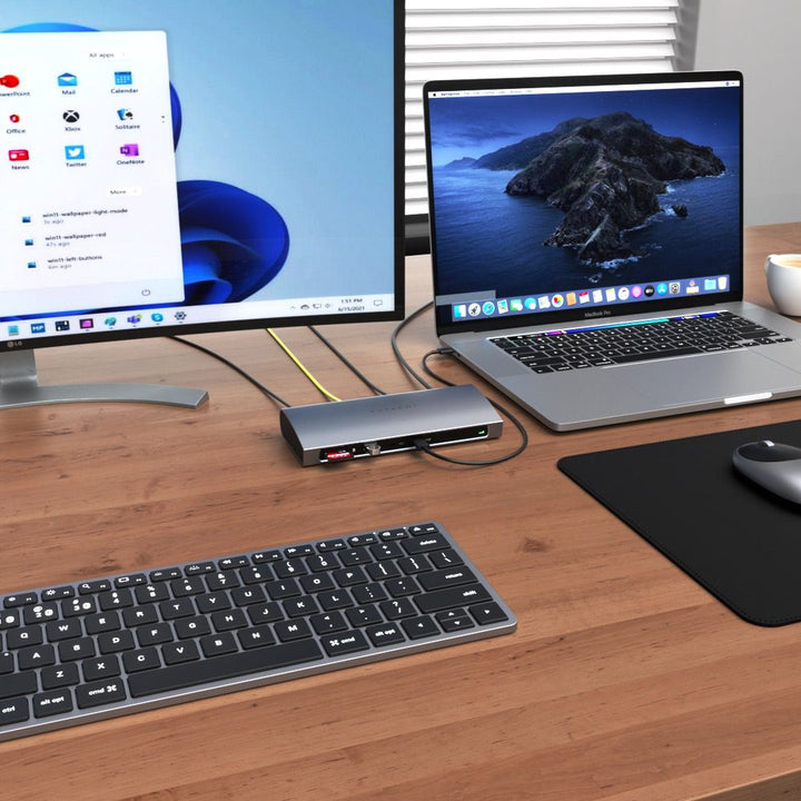 Satechi Thunderbolt 4 Dock (Space Grey) Take your workspace to the next level with the Satechi Thunderbolt 4 Dock, featuring all-new Thunderbolt 4 technology that offers better flexibility and versatility for your entire setup. With a multitude of ports i