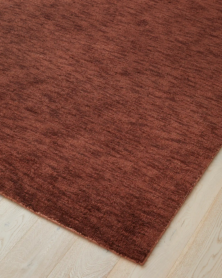 Almonte Clay - Luxurious Hand-Woven Rug Almonte Clay rug offers thickness and softness, ideal for low-traffic areas and crafted from bamboo silk and wool.