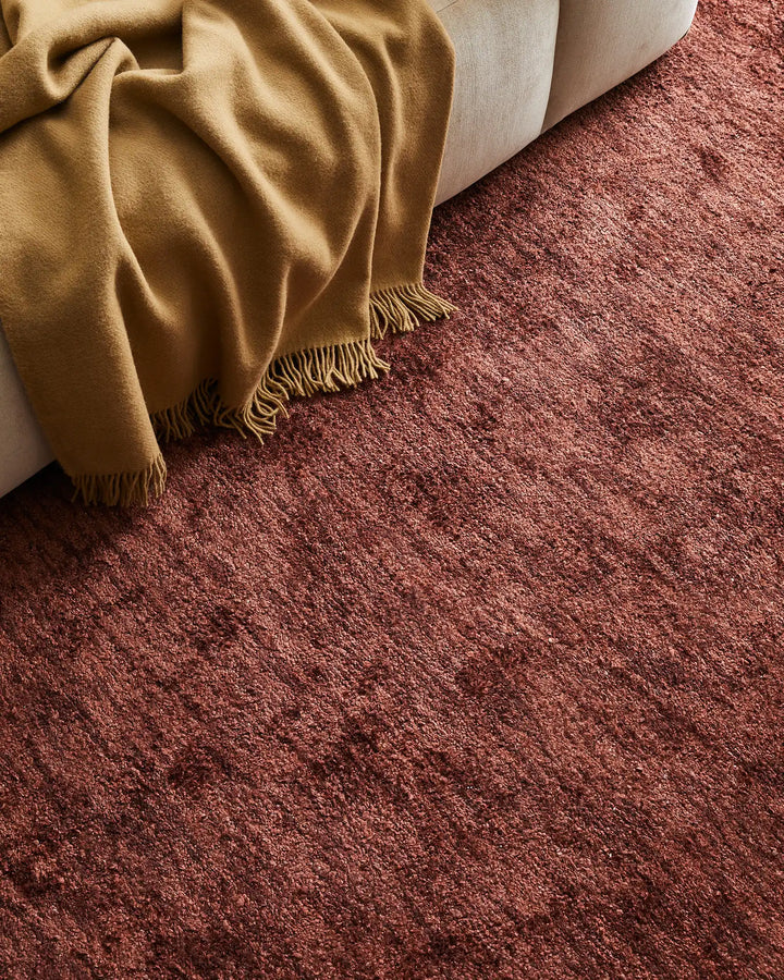 Almonte Clay - Luxurious Hand-Woven Rug Almonte Clay rug offers thickness and softness, ideal for low-traffic areas and crafted from bamboo silk and wool.
