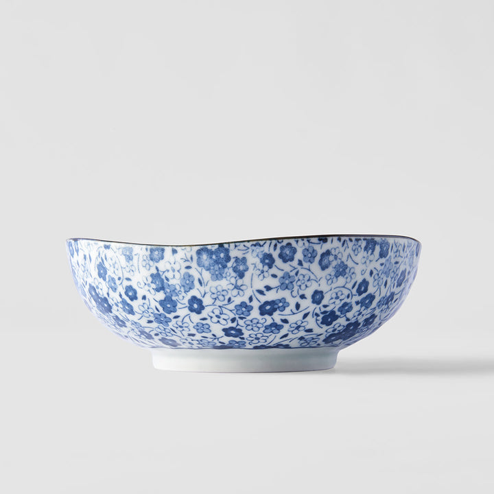Bowl Organic 16.5cm Blue Daisy Glaze