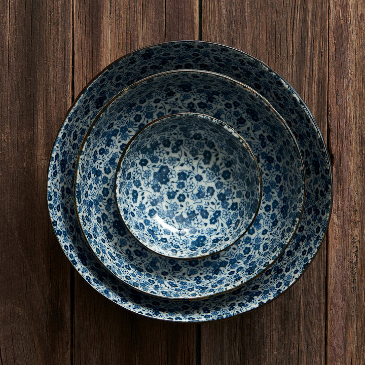 Bowl Organic 16.5cm Blue Daisy Glaze