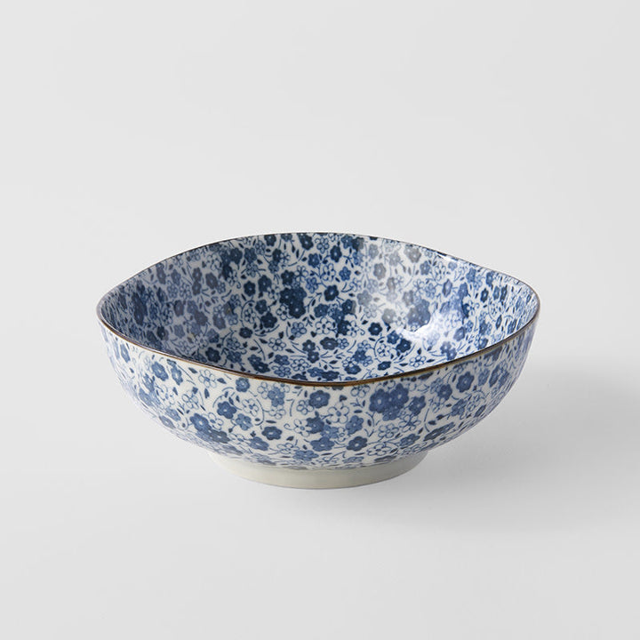 Bowl Organic 16.5cm Blue Daisy Glaze