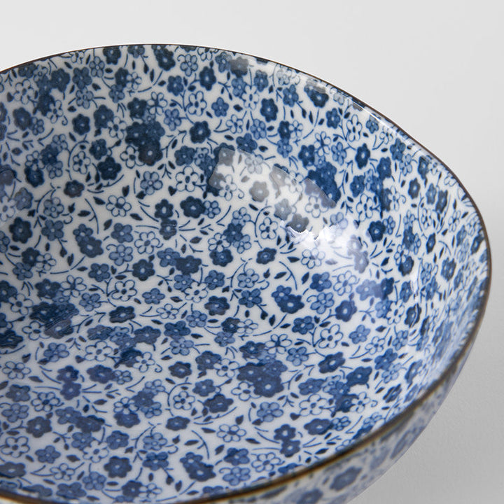 Bowl Organic 16.5cm Blue Daisy Glaze